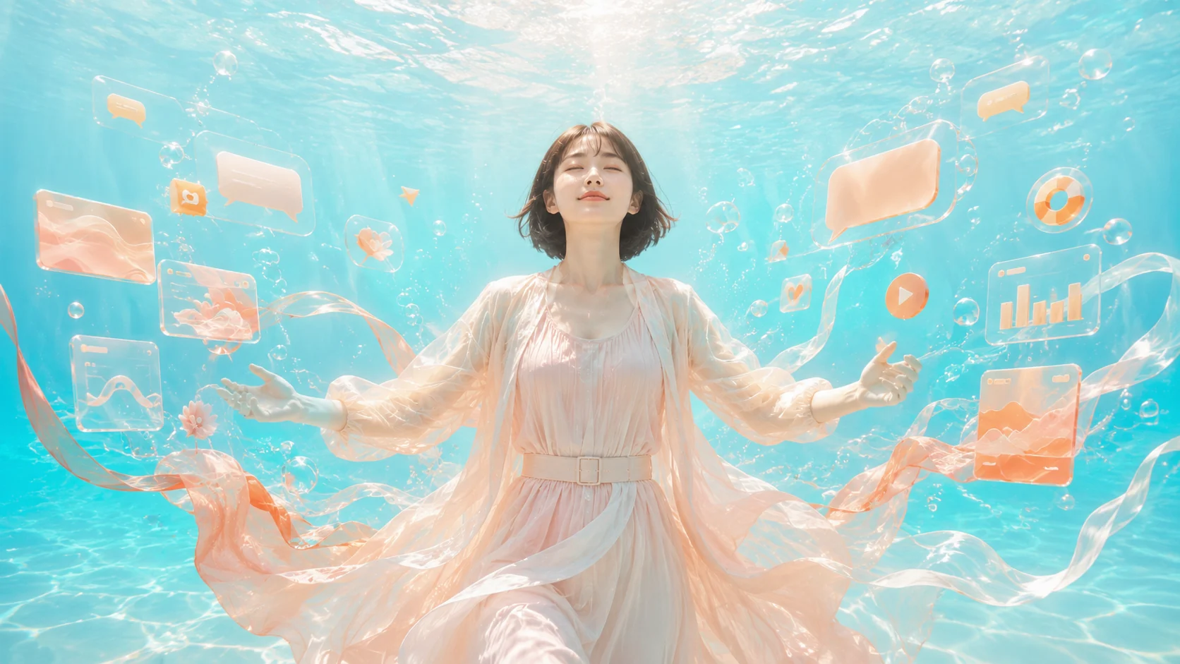 Visual kreatif di bawah air